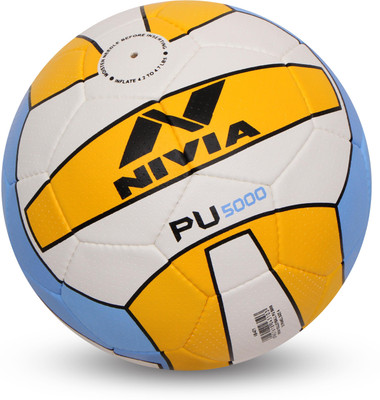 

Nivia PU - 5000 Volleyball - Size: (Pack of 1, White, Yellow, Blue