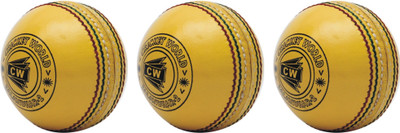 CW Indoor Yellow Leather (Pack of Three) Cricket Leather Ball(Pack of 03, Yellow)