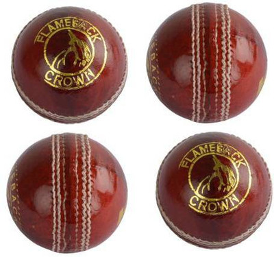 

KKS Crown Cricket Leather Ball(Pack of 04, Red)