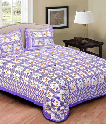 

Suraaj Fashion 250 TC Cotton Double King 3D Printed Bedsheet(Pack of 1, Multicolor)