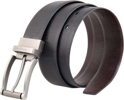 

Kangoo Men Formal Brown Genuine Leather Reversible Belt, Black