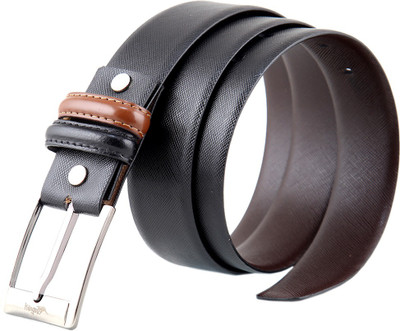 

Kangoo Men & Women Formal Brown Genuine Leather Reversible Belt, Black