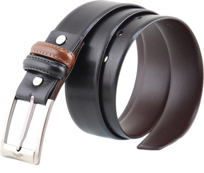 

Kangoo Men Formal Brown Genuine Leather Reversible Belt, Black