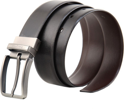

Kangoo Men Formal Brown Genuine Leather Reversible Belt, Black