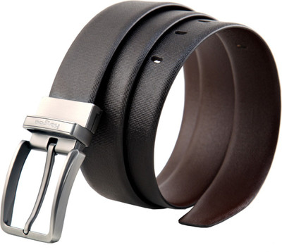 

Kangoo Men Formal Brown Genuine Leather Reversible Belt, Black