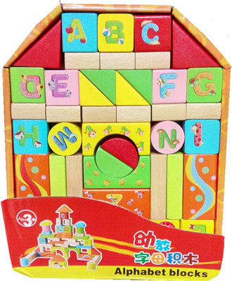 

TALKING GANESHA 42 Pieces Wooden Alphabets Building Blocks Construction Learning set for kids (multicolor)(Multicolor)