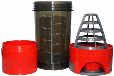 

VibeX ® Protein Shaker Bottles Cyclone Cup Top 480 ml Shaker(Pack of 1, Multicolor)