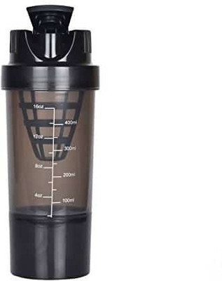 

VibeX ™ Perfect Fit Top Famous Selling Protein Bottles 500 ml Shaker(Pack of 1, Black)