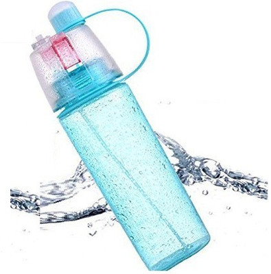 

VibeX ™ Spray Mist Squeeze Protable Water Bottle 550 ml Sipper(Pack of 1, Pink), Blue
