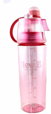 

VibeX ™ Spray Mist Squeeze Protable Water Bottle 600 ml Sipper(Pack of 1, Pink)