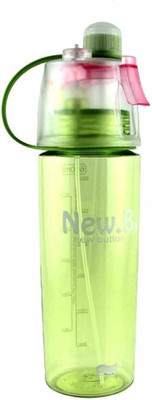 

VibeX ™ Spray Mist Squeeze Protable Water Bottle 550 ml Sipper(Pack of 1, Green)