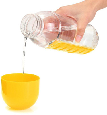 

VibeX ™ Daily Organizer With Water Bottle Weekly Seven Compartments With Drinking Bottle Water Plastic Leak-Proof Cup Pill Box(Yellow)