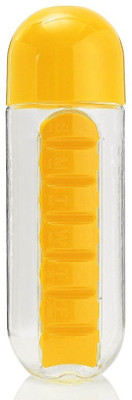 

VibeX ™ In Style 7 Days & Vitamin Organizer Water Bottle Pill Box(Yellow)