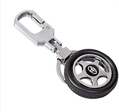 ADITYA TRADERS CLASSY TOYOTA CAR ROTATING TYRE DESIGNER HOOK Locking Key Chain(Silver)