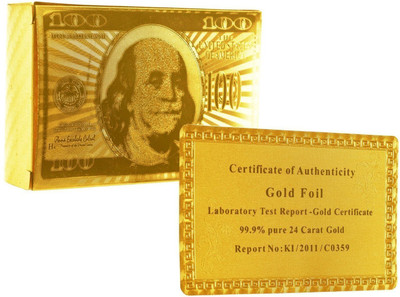 

VibeX ™ Trademark Poker 24K Gold Playing Cards(Gold)