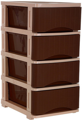 

Nayasa 4 Compartments Plastic Drawer(Brown)