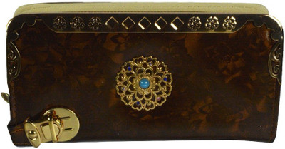 

Glitters Online Casual Brown Clutch