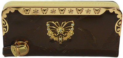 Glitters Online Casual Brown Clutch