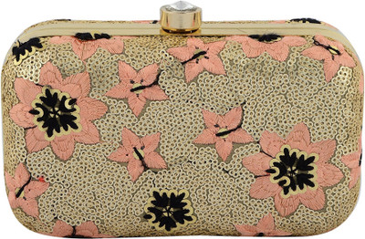 

Tooba Handicraft Party Gold Clutch