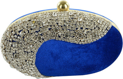 

Tooba Handicraft Party Blue Clutch