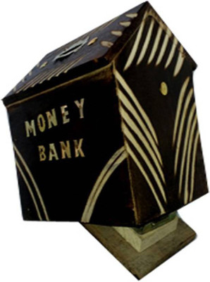 

Khan Handicrafts k70 Coin Bank(Black, Brown)