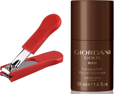 

Oriflame Sweden Giordani Gold Man Anti-perspirant Roll-On Deodorant 50ml (32176) With Nail Cutter(Set of 2)