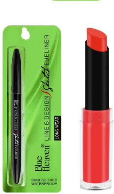 

Blue Heaven LINE & DESIGN SKETCH EYELINER & GOSSIP MATTE LIPSTICK, RED, BY BEAUTYANDCARE(Set of 2)