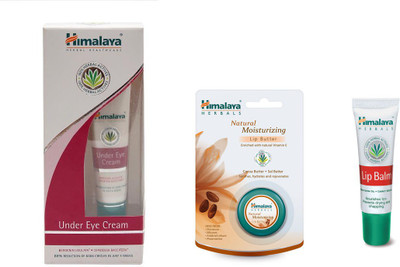 

Himalaya under eye cream, natural moisturizing lip butter, lip balm(Set of 3)