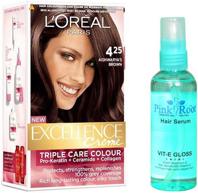 

L'Oreal Aishwarya's Brown No. 4.25 170gm, Pink Root Hair Serum 100ml(Set of 2)