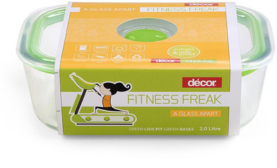 Decor Fitness Freak FF100-Borosilicate - 1.5 L Glass Fridge Container(Clear)