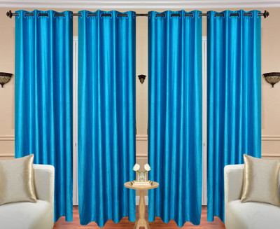 

Handloom Hut 213 cm (7 ft) Polyester Door Curtain (Pack Of 4)(Solid, Plain Crush Aqua Door)