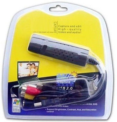 

VibeX ® EzCAP168 Audio & Video Capture Device USB 2.0 with Software Disc and USB Dongle/Stick RCA Audio Video Cable(Compatible with Computer, TV, HDTV, Ebony)