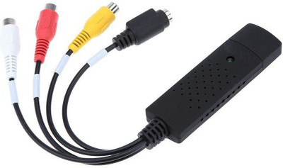 

VibeX ™ USB 2.0 Audio Video Capture Adapter VHS to DVD Converter TV TUNER Card RCA Audio Video Cable(Compatible with Computer, TV, HDTV, Spider Black)