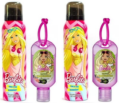 

Barbie Deodorant 150ML and Hand Sanitizer 50ML Gift Set of 2 Combo Deodorant Spray - For Women(400 ml, Pack of 2)