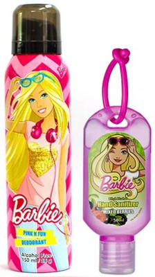 

Barbie Deodorant 150ML and Hand Sanitizer 50ML Gift Set Deodorant Spray - For Women(200 ml)
