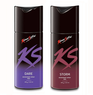 

KS Kamasutra Dare and Storm Deodorant Spray - For Men(300 ml, Pack of 2)