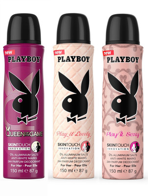 

Playboy Love-Sexy-Queen Deodorant Spray - For Women(450 ml, Pack of 3)
