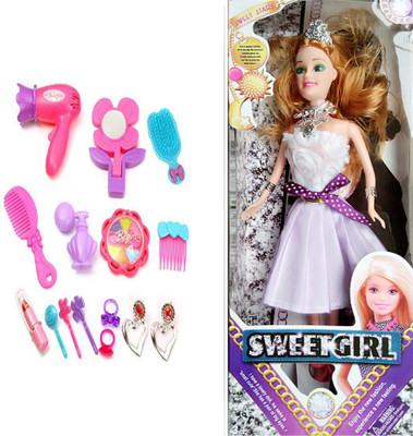 

PRESENTSALE beautiful doll with beauty set for baby kids(Multicolor)