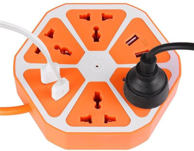 

RITZEES USB HEXAGON-ORG 8 A Three Pin Socket