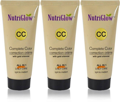 

NutriGlow CC-Cream (Pack of 3) Foundation(Complete Color Correction Cream With Gold Shimmer)
