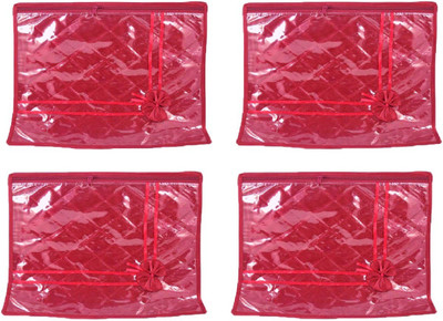 

Addyz Deginer Pack of 4 Pieces Single Satin Saree Cover Salwar Suit Kamiz Cover Storage Bag Up to 1 Saree or Salwar in Each Saree Cover. Storage Bag(Maroon)