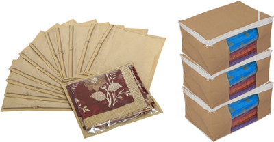 

Kuber Industries Designer " Saree Cover Combo 3 Pcs Set And Single Packing Saree Cover COMBHATHKADI12(Brown)