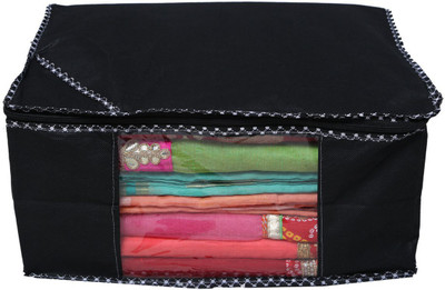 

Kuber Industries Designer " Saree Cover Combo 3 Pcs Set And Single Packing Saree Cover COMBHATHKADI18(Black)