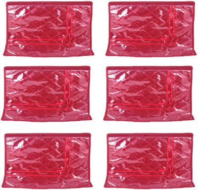 

Addyz Deginer Pack of 6 Pieces Single Satin Saree Cover Salwar Suit Kamiz Cover Storage Bag Up to 1 Saree or Salwar in Each Saree Cover. Storage Bag(Maroon)