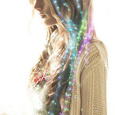 

VibeX ™ Flash LED Hair Light Emitting Fiber Optic Pigtail Braid Plait Luminous Hair Wig KTV Party Prom Supplies Hair Clip(Multicolor)