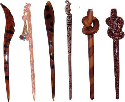 

Khush-Khush combo of juda sticks Bun Stick(Multicolor)