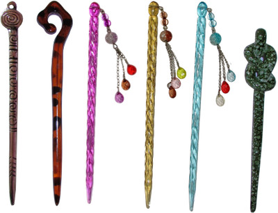 

Khush-Khush combo of juda sticks Bun Stick(Multicolor)