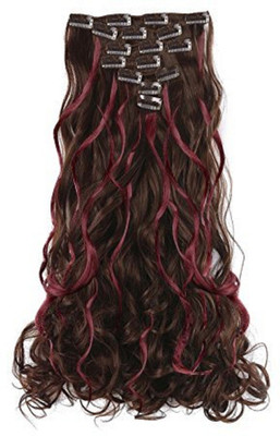 

Kabello Curly 6 Pcs And 14 Clips Burgundy Highlighting Extension For Women And Girls Hair Extension