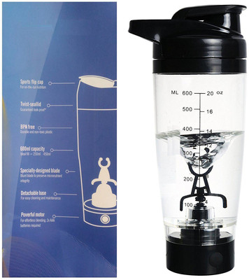

VibeX ® Protein Shaker Bottle,High-torque Tornado Shaker Cup,Electric Portable Stirring Blender Mixer for Powder Shake,BPA-Free Automatic Stirrer 500 ml Shaker(Pack of 1, Black), Black bean