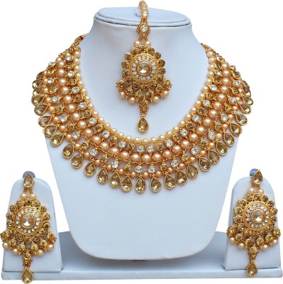 Lucky Jewellery Alloy Gold-plated Gold Jewellery Set(Pack of 1)